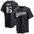 Johmsee Athletics #16 Nick Kurtz Player Black Game Stitched Jerseys