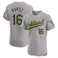 Johmsee Athletics #16 Nick Kurtz Player Gray Elite Road Stitched Jerseys
