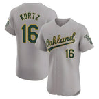 Johmsee Athletics #16 Nick Kurtz Player Gray Elite Road Stitched Jerseys