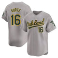 Johmsee Athletics #16 Nick Kurtz Player Grey Home Limited Stitched Jerseys