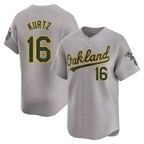 Johmsee Athletics #16 Nick Kurtz Player Grey Home Limited Stitched Jerseys