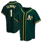 Johmsee Athletics #1 Denzel Clarke player Green Replica Alternate Stitched Jersey