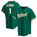 Johmsee Athletics #1 Denzel Clarke player Green Replica Kelly Alternate Stitched Jersey