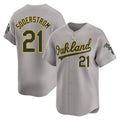 Johmsee Athletics #21 Tyler Soderstrom Player Gray Limited Away Stitched Jersey
