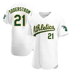 Johmsee Athletics #21 Tyler Soderstrom Player White Authentic Home Stitched Jersey
