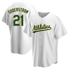 Johmsee Athletics #21 Tyler Soderstrom Player White Replica Home Stitched Jersey