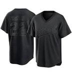 Johmsee Athletics #22 Jeff McNeil player Black Replica Pitch Fashion Stitched Jersey
