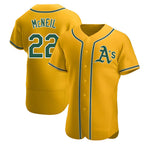Johmsee Athletics #22 Jeff McNeil player Gold Authentic Alternate Stitched Jersey