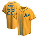 Johmsee Athletics #22 Jeff McNeil player Gold Replica Alternate Stitched Jersey