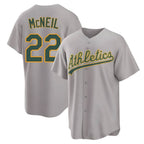 Johmsee Athletics #22 Jeff McNeil player Gray Replica Away Stitched Jersey