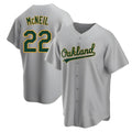 Johmsee Athletics #22 Jeff McNeil player Gray Replica Road Stitched Jersey