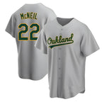 Johmsee Athletics #22 Jeff McNeil player Gray Replica Road Stitched Jersey
