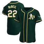 Johmsee Athletics #22 Jeff McNeil player Green Authentic Alternate Stitched Jersey