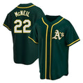 Johmsee Athletics #22 Jeff McNeil player Green Replica Alternate Stitched Jersey
