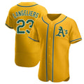 Johmsee Athletics #23 Shea Langeliers Player Gold Authentic Alternate Stitched Jerseys