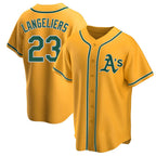 Johmsee Athletics #23 Shea Langeliers Player Gold Replica Alternate Stitched Jersey