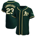 Johmsee Athletics #23 Shea Langeliers Player Green Authentic Alternate Stitched Jerseys