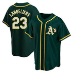 Johmsee Athletics #23 Shea Langeliers Player Green Replica Alternate Stitched Jerseys