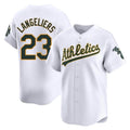 Johmsee Athletics #23 Shea Langeliers Player White Limited Home Stitched Jersey