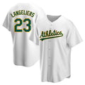 Johmsee Athletics #23 Shea Langeliers Player White Replica Home Stitched Jerseys