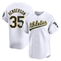 Johmsee Athletics #35 Rickey Henderson Player White Limited Home Stitched Jersey