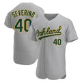 Johmsee Athletics #40 Luis Severino player Gray Authentic Road Stitched Jersey