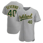 Johmsee Athletics #40 Luis Severino player Gray Authentic Road Stitched Jersey