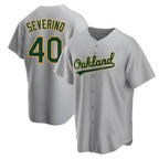 Johmsee Athletics #40 Luis Severino player Gray Replica Road Stitched Jersey