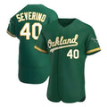 Johmsee Athletics #40 Luis Severino player Green Authentic Kelly Alternate Stitched Jersey