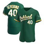 Johmsee Athletics #40 Luis Severino player Green Authentic Kelly Alternate Stitched Jersey
