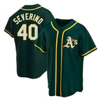 Johmsee Athletics #40 Luis Severino player Green Replica Alternate Stitched Jersey