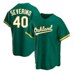 Johmsee Athletics #40 Luis Severino player Green Replica Kelly Alternate Stitched Jersey