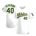 Johmsee Athletics #40 Luis Severino player White Authentic Home Stitched Jersey