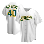 Johmsee Athletics #40 Luis Severino player White Replica Home Stitched Jersey