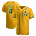 Johmsee Athletics #4 Lawrence Butler player Gold Authentic Alternate Stitched Jersey