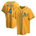 Johmsee Athletics #4 Lawrence Butler player Gold Replica Alternate Stitched Jersey