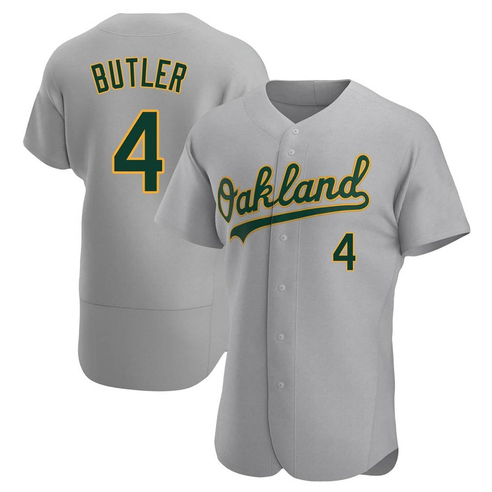 Johmsee Athletics #4 Lawrence Butler player Gray Authentic Road Stitched Jersey