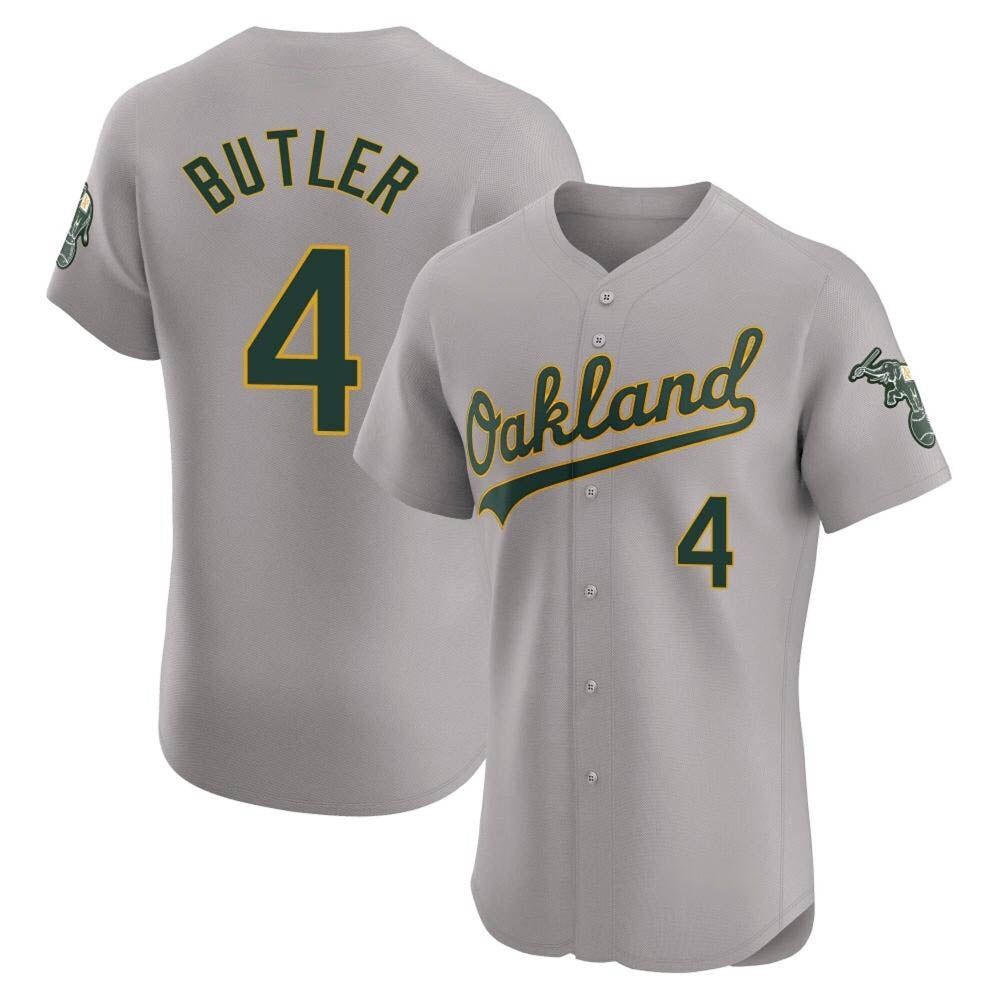 Johmsee Athletics #4 Lawrence Butler player Gray Elite Road Stitched Jersey