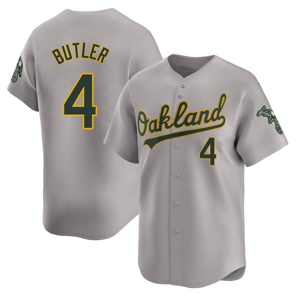 Johmsee Athletics #4 Lawrence Butler player Gray Limited Away Stitched Jersey