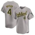 Johmsee Athletics #4 Lawrence Butler player Gray Limited Away Stitched Jersey