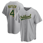Johmsee Athletics #4 Lawrence Butler player Gray Replica Road Stitched Jersey