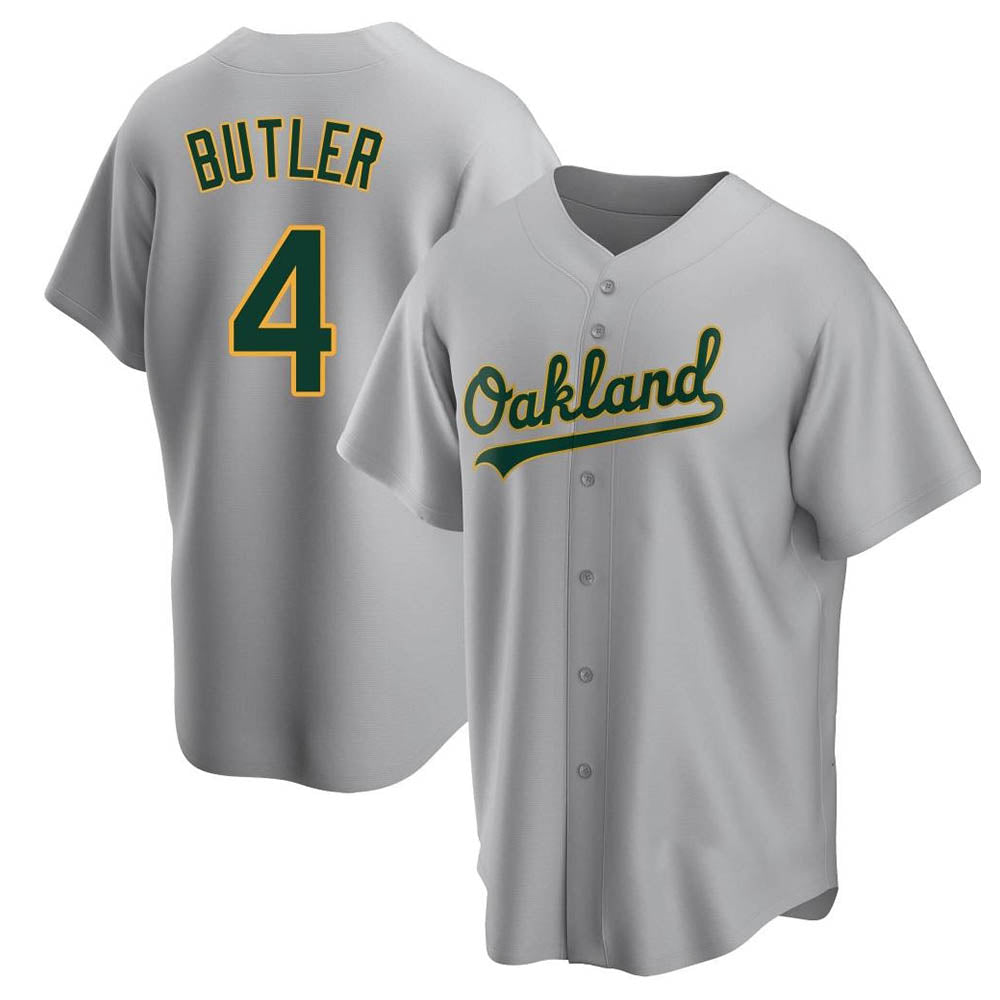 Johmsee Athletics #4 Lawrence Butler player Gray Replica Road Stitched Jersey