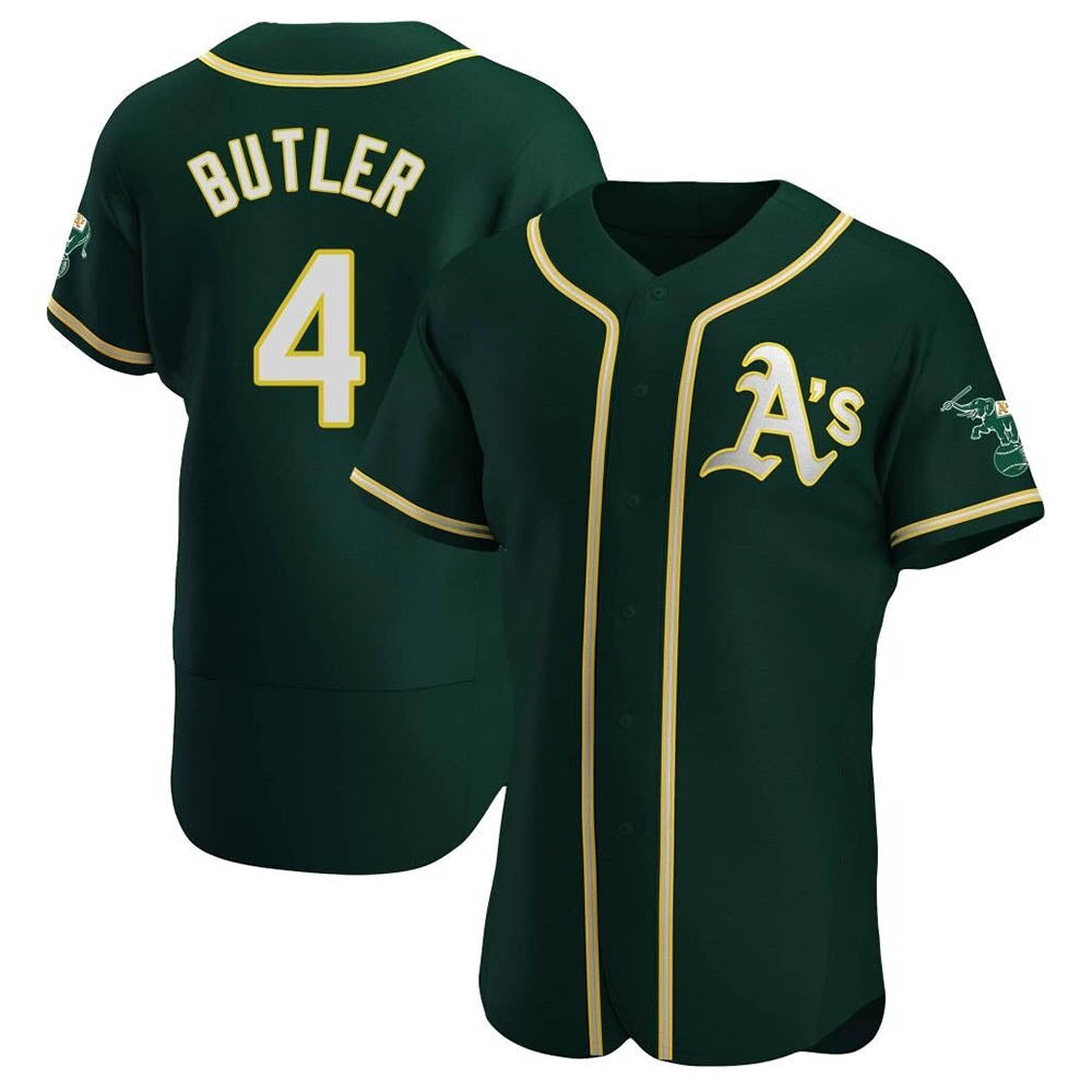 Johmsee Athletics #4 Lawrence Butler player Green Authentic Alternate Stitched Jersey