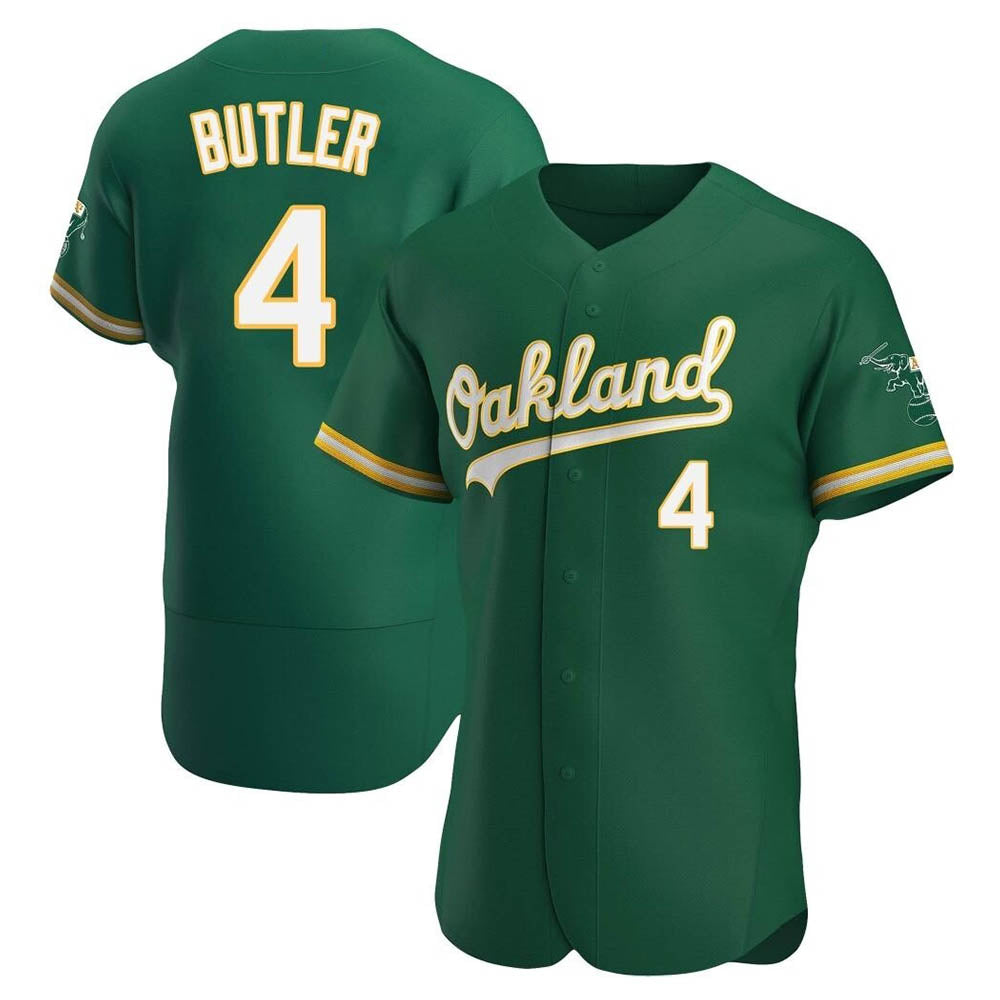 Johmsee Athletics #4 Lawrence Butler player Green Authentic Kelly Alternate Stitched Jersey