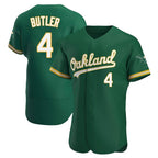 Johmsee Athletics #4 Lawrence Butler player Green Authentic Kelly Alternate Stitched Jersey