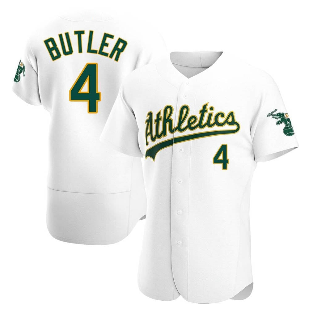 Johmsee Athletics #4 Lawrence Butler player White Authentic Home Stitched Jersey