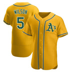 Johmsee Athletics #5 Jacob Wilson Gold Authentic Alternate Stitched Jersey