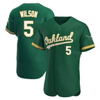 Johmsee Athletics #5 Jacob Wilson Green Authentic Kelly Alternate Stitched Jersey