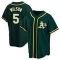 Johmsee Athletics #5 Jacob Wilson Green Replica Alternate Stitched Jersey