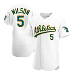 Johmsee Athletics #5 Jacob Wilson White Authentic Home Stitched Jersey